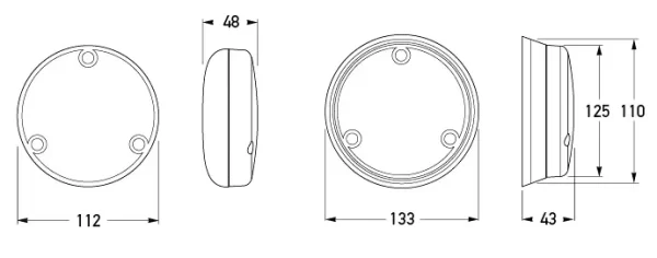 HELLA 110mm ROUND LED STOP/TAIL LIGHT - Image 2