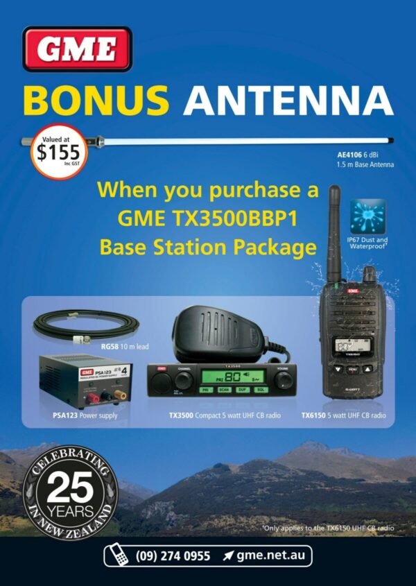 GME TX3500S UHF 80 CHANNEL CB RADIO BASE STATION PACK